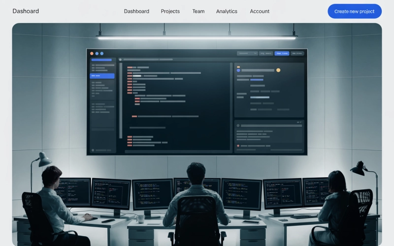 Web developers working together