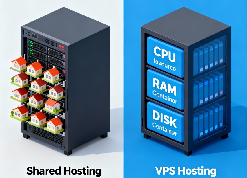 shared hosting vs vps hosting